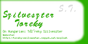 szilveszter toreky business card